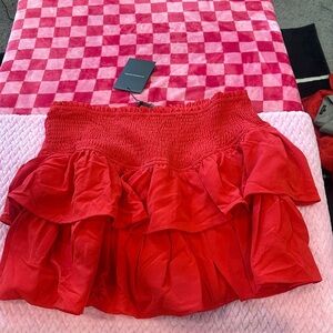 Red Ruffled Skirt